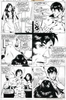 Mike Golden | Golden, Michael / Russ Heath - Mister Miracle #24 Pg 8, Mm & Big Barda | Cool Lines Art