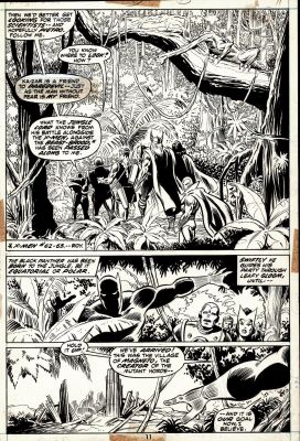 Jim Mooney, John Buscema | Avengers #105 P 11 Semi-Splash (Avengers in a Savage Land! Â Iron Man, Thor, Vision, Black Panther, Hawkeye, Scarlet Witch, Lady Sif!) 1972 | Romitaman