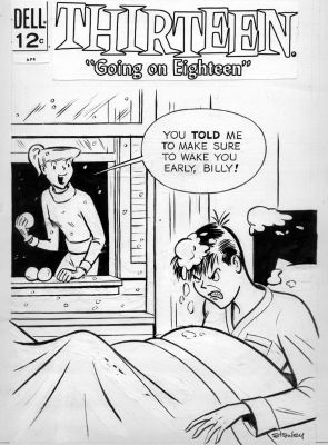 John Stanley | Stanley, John - Thirteen Going on Eighteen #22 Cover. Teen Humor - Snowball Alarm Clock 1966 | Cool Lines Art
