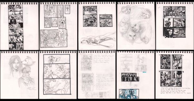 Barry Kitson | Complete Sketchbook of Thumbnails & Sketches - 44 Pages - Signed | Anthony’s Comic Book Art