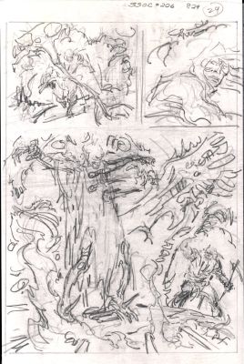 John Buscema | Savage Sword of Conan #206 P 29 Splash (11 X 17 Inch Bronze Age Prelim) | Romitaman