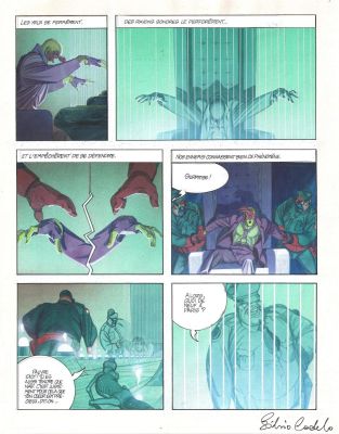 Exposition SCIENCE FICTION - Planche originale en couleur directe 29 ENVIE DE CHIEN Tome 2 Deux Mouches blanches par Silvio CADELO