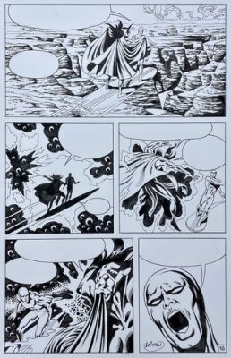 Jean-Yves Mitton Planche Originale The Silver Surfer la Porte Etroite.