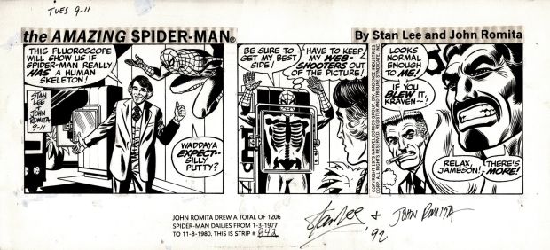 John Romita Sr. | Amazing Spider-Man Daily Strip (Spider-Man, Kraven the Hunter, & Jjj!) 9-11-1979 | Romitaman