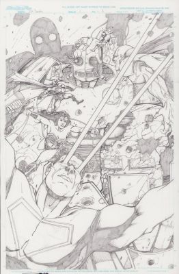 Unknown Artist? | Jla Samples #1 Pg. 8 - Interior Page Pencil Art - Signed | Anthony’s Comic Book Art