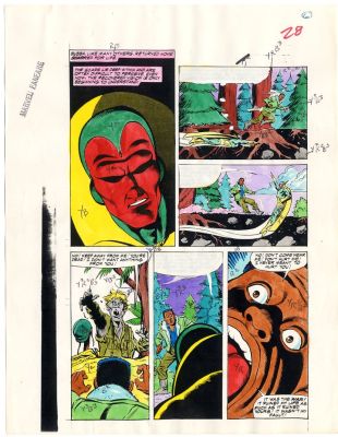 Jim Sanders III Ron Wilson | Marvel Fanfare the Vision Color Guide Issue 48 Page 28 | Catskill Comics