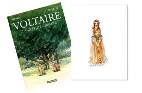 Beuriot, Jean Michel | Voltaire Dédicace Ã  l’encre de chine et aquarelle,... | Cornette de St Cyr