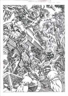 Allan Goldman | Grifter & Backlash vs Cable & Winter Soldier Pinup Commission | Abel Original Art