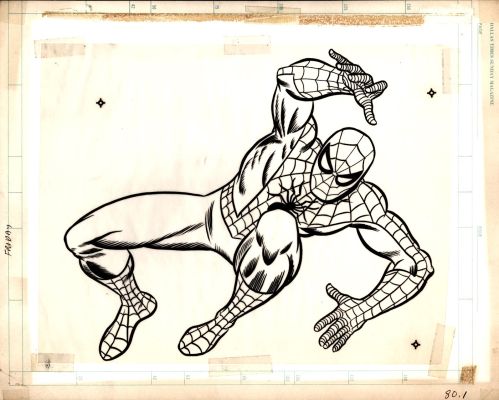 John Romita Sr. | Marvel Spider-Man Merchandising Pinup Fully Drawn with 2 Layer Cel Set-Up!) 1970S | Romitaman