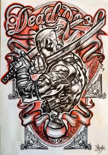 Deadpool Nutter - Original Watercolour on Pencil Sketch | Catawiki