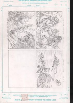 Steven Butler | Skeleton Warriors 3Pc Pencil Card Art | Anthony’s Comic Book Art