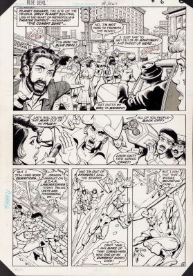 Paris Cullins | Blue Devil #? Pg. 6 - Signed W/Color Art on Back - 2016 | Anthony’s Comic Book Art