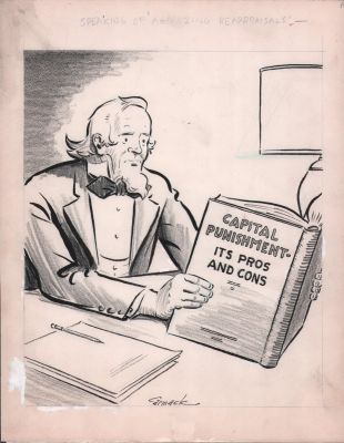 Paul Carmack | ’Capital Punishment - Its Pros And Cons’ Gag Art - Signed | Anthony’s Comic Book Art