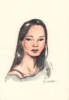 Bastien Vives | Corto Maltese - Illustration du livre"Le jour d’avant" - 23 - H:20 x L:14 - Encre et aquarelle - 2025 - | Manjari & Partners