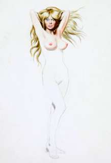 Cuvelier | Nu, illustration Ã  l’aquarelle pour une étude d’… | Banque Dessinée