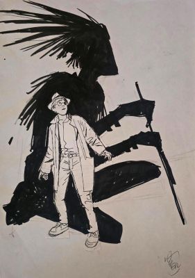 Dodier Alain | Illustration originale 3 pour l’intégrale Jérôme K. Jérôme Bloche | Galerie Napoléon
