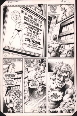 Rudy Nebres | Lancelot Strong: the Shield #2 P.4 - Search For ’Tin Hero’ - 1983 | Anthony’s Comic Book Art