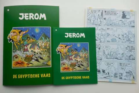 Studio Vandersteen - Jerom 18 + originele pagina (p.13) en gesigneerde map - De egyptische vaas - sc - 1e druk - (2010) | Catawiki