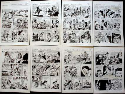 RENATO POLESE - Ministoria completa (8 tavole) di Cheyenne ‘Boccoli d’oro’ (Il Giornalino anni ’90 numero non reperito). 8 tavole cm.27 x 39 circa.