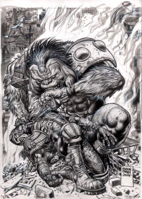 Glenn Fabry – 2000AD – Judge Dredd Megazine 348 – Cover art – 2003 | Berserker Art