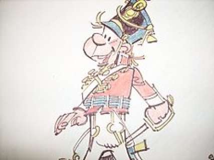 Sandron, Jacques - Originele ingekleurde tekening in album voor Raoul Cauvin! - Slemper en Slof - (1982) | Catawiki