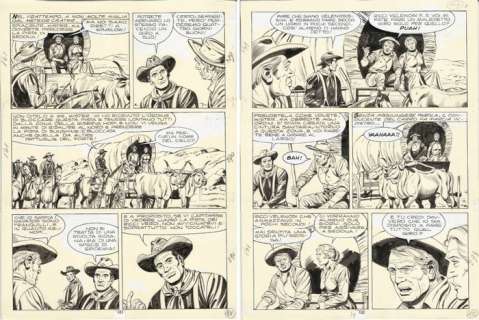 Tex #161 - Letteri, - 2x original pages "Il Fiore della Morte"  - (1974) | Catawiki