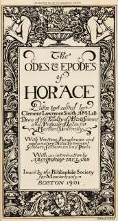 HOWARD PYLE (1853-1911) "The Odes and Epodes of Horace." | Swann Galleries