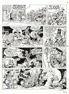 Sandron - Planche originale - Godaille et Godasse - Des chariots dans la steppe - (1988) | Catawiki