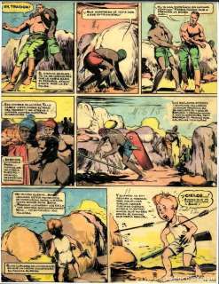 Dibujo Original de JesÃºs Blasco - Cuto, El Mundo Perdido p.42, Revista Chicos n.243 AÃ±o 1943