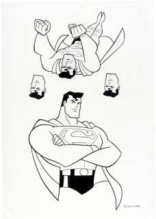 "SUPERMAN: THE ANIMATED SERIES" FOSSIL WATCH ORIGINAL ART.