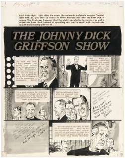 "CRACKED" #99 COMPLETE "THE JOHNNY DICK GRIFFSON SHOW" MAGAZINE STORY ORIGINAL ART. | Hake’s