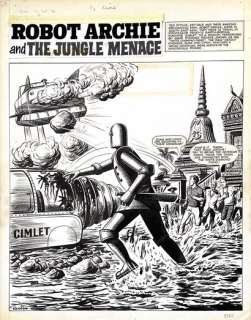 KEARON, TED - Lot 205 - KEARON, TED. Robot Archie. Incroyable planche originale...