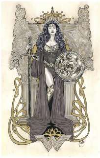 Joelle Jones | Wonder Woman Gold Leaf Commission | ComicArtFans Classifieds