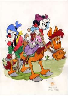 XAVI  (Xavier Vives Mateu) - Original drawing (Pencil an watercolour) - MIckey and Goofy lost in the West - (2014) | Catawiki