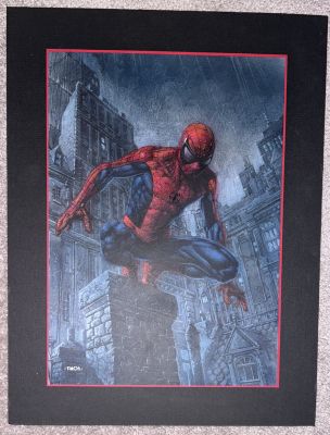 David Finch , David Finch | David Finch - Spider-Man Painting! Used For Marvel Art Book Cover! | ComicArtFans Classifieds