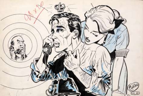 Uderzo | Sa majesté mon mari, illustration Ã  l’encre de C… | Banque Dessinée