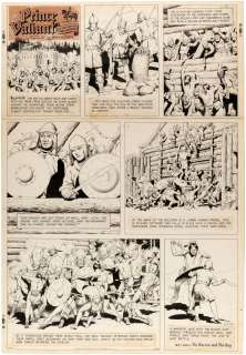 "PRINCE VALIANT IN THE DAYS OF KING ARTHUR" 1965 SUNDAY PAGE ORIGINAL ART BY HAL FOSTER. | Hake’s