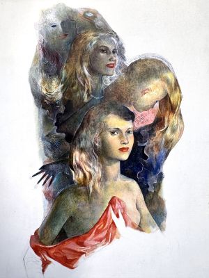 Mario Zamparelli | 1950S Gorgeous Women Montage Portrait Mid Century Illustration Art | ComicArtFans Classifieds
