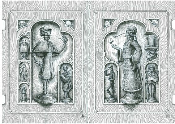 -- Exposition : Benoit Dahan Jette L’encre Dans Le Loch | Coffret T.1 et T.2 – Double planches intérieures originales | Art Maniak