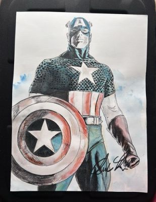 Captain America Hand Painted Artwork Signed Marvel Comic Art A3, Alex Ross | eBay Europe (Buy It Now)