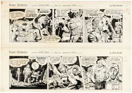 "FLASH GORDON" 1961 DAILY STRIP ORIGINAL ART LOT BY DAN BARRY. | Hake’s