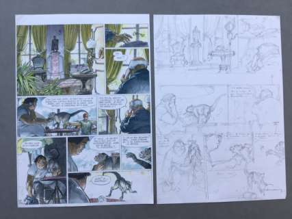 Hermann - Planche originale crayonnés (p.3) - Bernard Prince T.18 - Menace sur le Fleuve (2010) | Catawiki