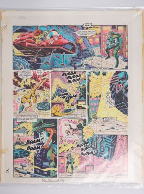 Lot 252 - Ron Smith 2000 AD Prog #723 Golden Fox Rebellion Colour Story Pages (Fleetway, 1991) Total 7 | Stanley Gibbons Baldwin’s