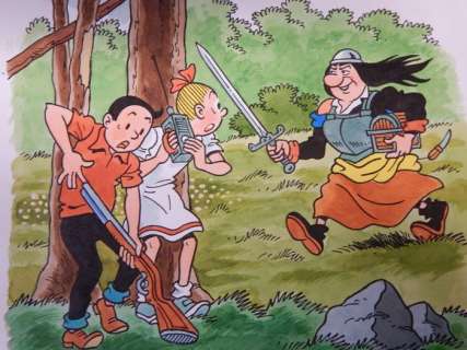 Suske en Wiske - Originele tekening in kleur - De Dulle Griet - (2015) | Catawiki