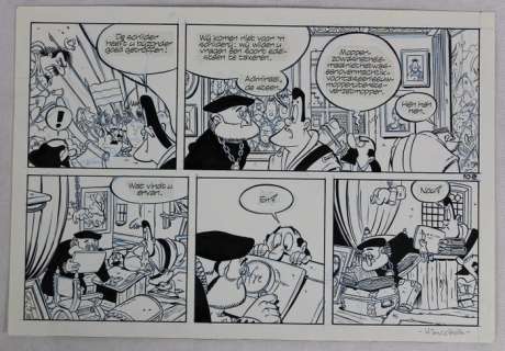 Hanco Kolk - Originele halve pagina (afwijkend in album) - Gilles de Geus - Le Batavia - page 9a (première version) - (1988) | Catawiki