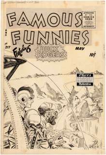 FAMOUS FUNNIES #217 COMIC BOOK COVER ORIGINAL ART BY MIKE ROY.