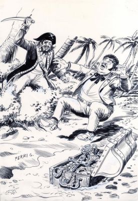 ZAGOR - ORIGINAL COVER by Gallieno FERRI, No. 12 CICO ON THE TREASURE ISLAND | eBay Europe