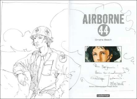 Jarbinet. Lot de 2 dessins dédicacés Airborne 44 | BDEnchères