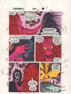 Al Williamson, John Romita Jr., Max Scheele - Daredevil #270 p. 11 color guide art - blackheart and mephisto - 1989