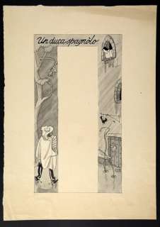 Mario Vellani Marchi - "Un Duca Spagnolo" Illustrazione Originale (Master Of Drawing) | Catawiki